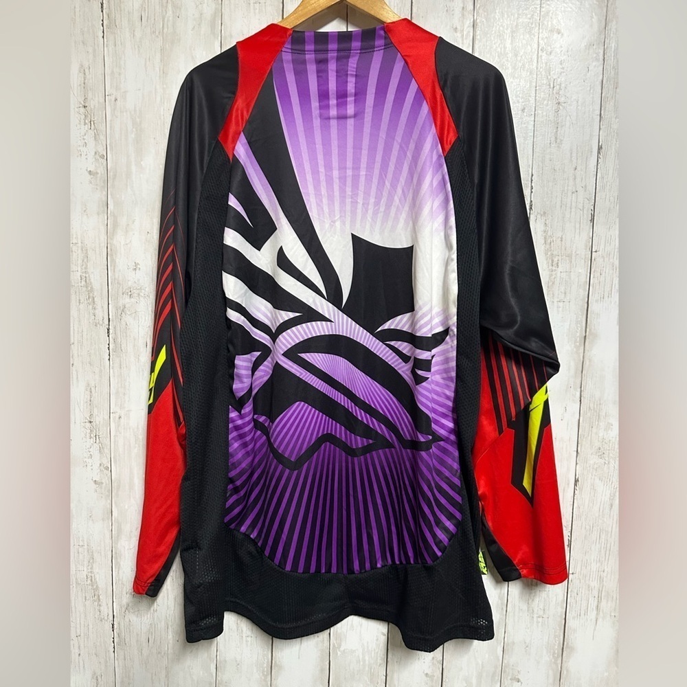 FLY Lite Hydrogen BMX Race Jersey-Red/Purple Size XL - Picture 3 of 5